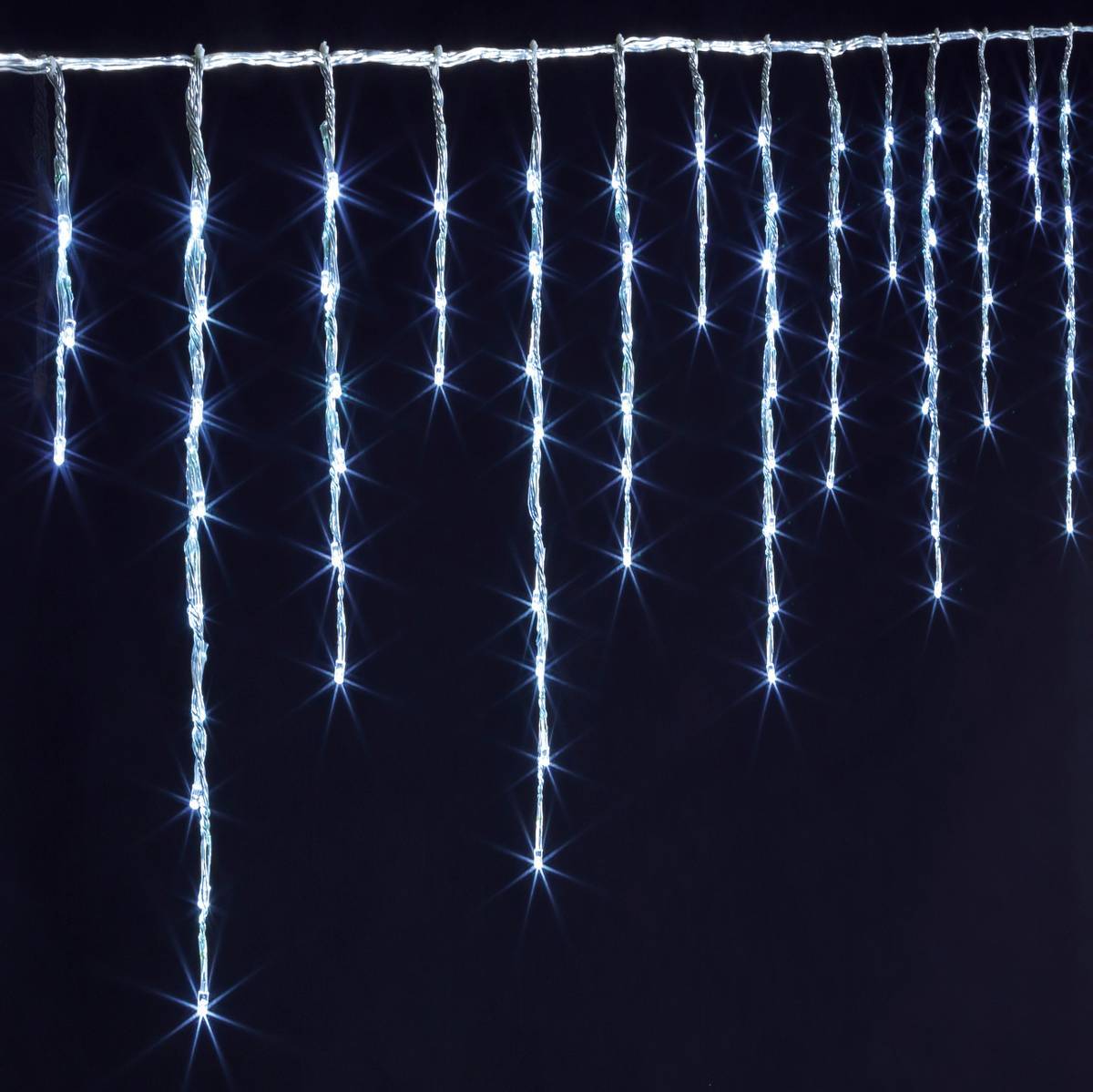 Fééric Lights & Christmas - Rideau stalactite extérieur 25m 1500 LED blanc froid + transfo FEERIC LIGHTS & CHRISTMAS