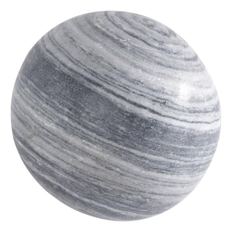 Jardinex - Boule déco jardin marbre effet rayé noir et blanc Ø 20 cm - Gris 20 cm - Jardinex - Imagen 1