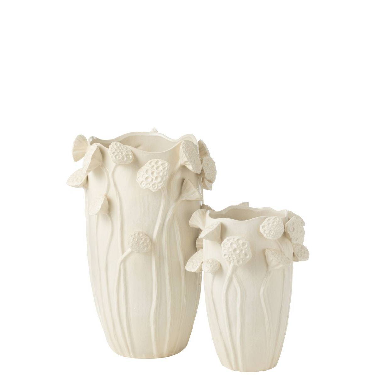 Vase Déco Lotus en Argile "Botanica" 35cm Beige - Image 2