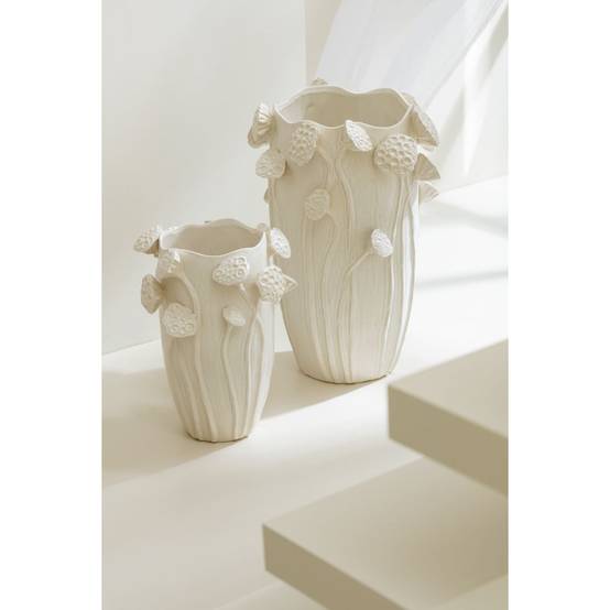 Vase Déco Lotus en Argile "Botanica" 35cm Beige - Image 4