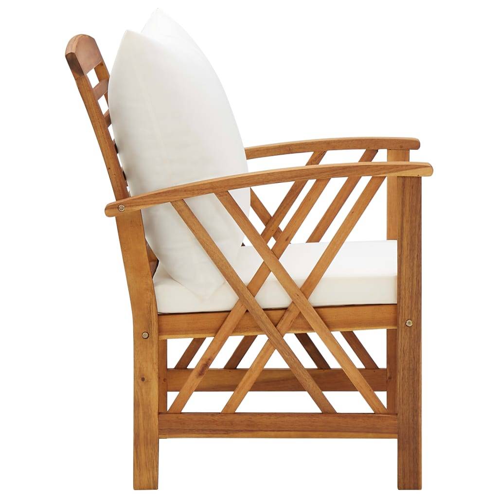 Helloshop26 - Salon de jardin meuble d'extérieur ensemble de mobilier 5 pièces avec coussins bois d'acacia solide - Imagen 5