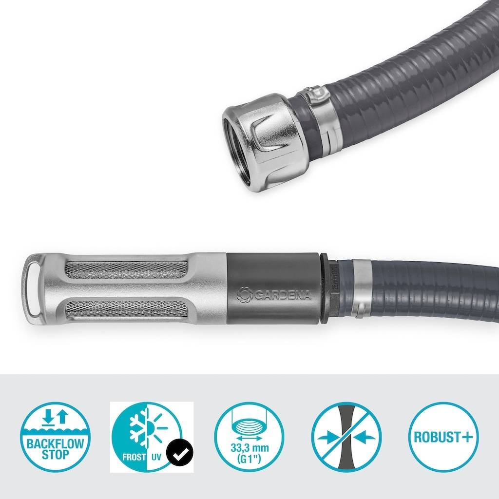Gardena - Unité d’aspiration 7 m 25 mm (1”) avec filtre inox et clapet anti-retour – Raccord G1” - Image 3