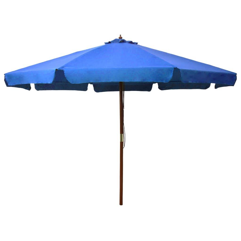 Parasol extérieur mât bois azuré 330 x 240 cm - PANGIVO - Image 1