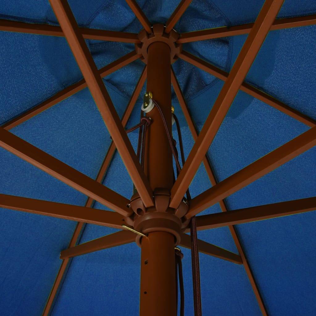 Parasol extérieur mât bois azuré 330 x 240 cm - PANGIVO - Image 4