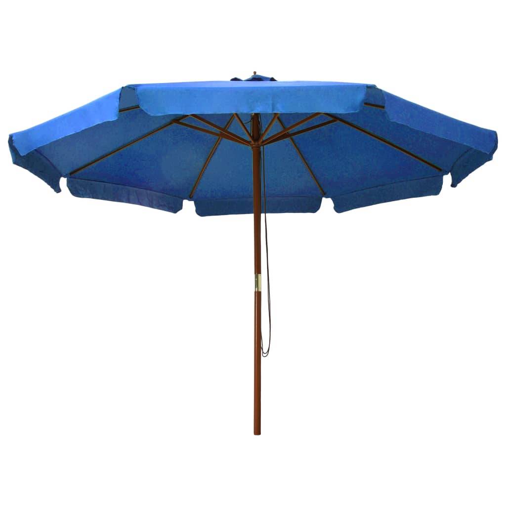 Parasol extérieur mât bois azuré 330 x 240 cm - PANGIVO - Image 2