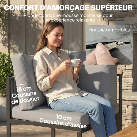 Salon de jardin bistro pliable - table ronde Ø 60 cm avec 2 chaises pliantes - métal thermolaqué rouge - Image 7