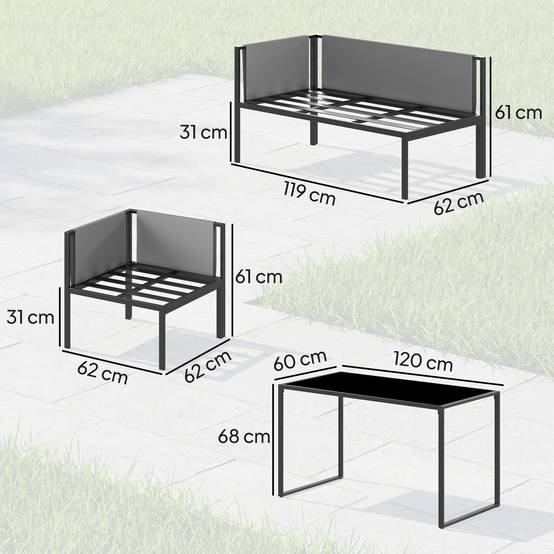 Salon de jardin bistro pliable - table ronde Ø 60 cm avec 2 chaises pliantes - métal thermolaqué rouge - Image 5