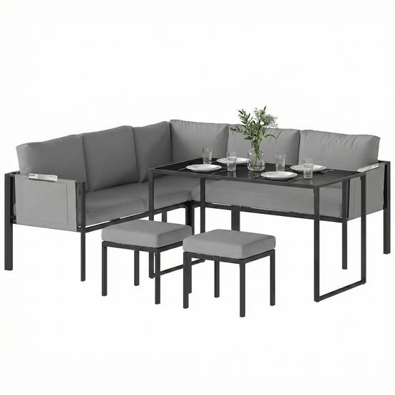 Salon de jardin bistro pliable - table ronde Ø 60 cm avec 2 chaises pliantes - métal thermolaqué rouge - Image 2