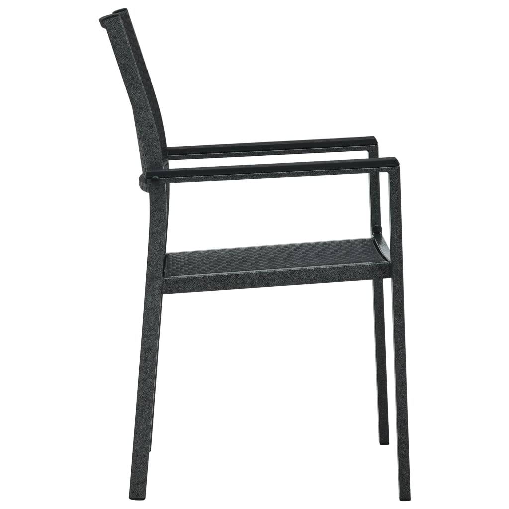 Chaises de jardin lot de 2 noir plastique aspect rotin 58.5 x 53.5 x 88.5 cm - PANGIVO - Image 4