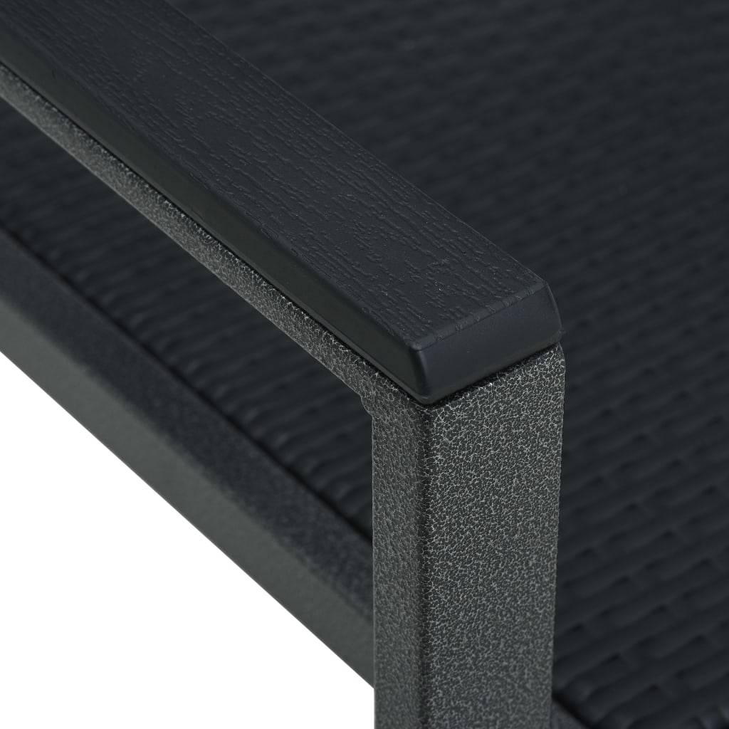 Chaises de jardin lot de 2 noir plastique aspect rotin 58.5 x 53.5 x 88.5 cm - PANGIVO - Image 7