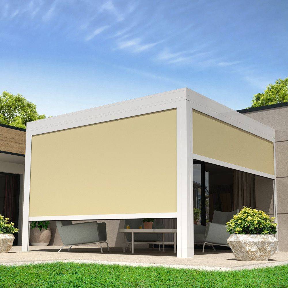 Intersun - Coffre à coulisses pour pergola LOLITE 4,00x2,50 M (Motorisé à Télécommande - Blanc - Ecru) - INTERSUN - Imagen 2