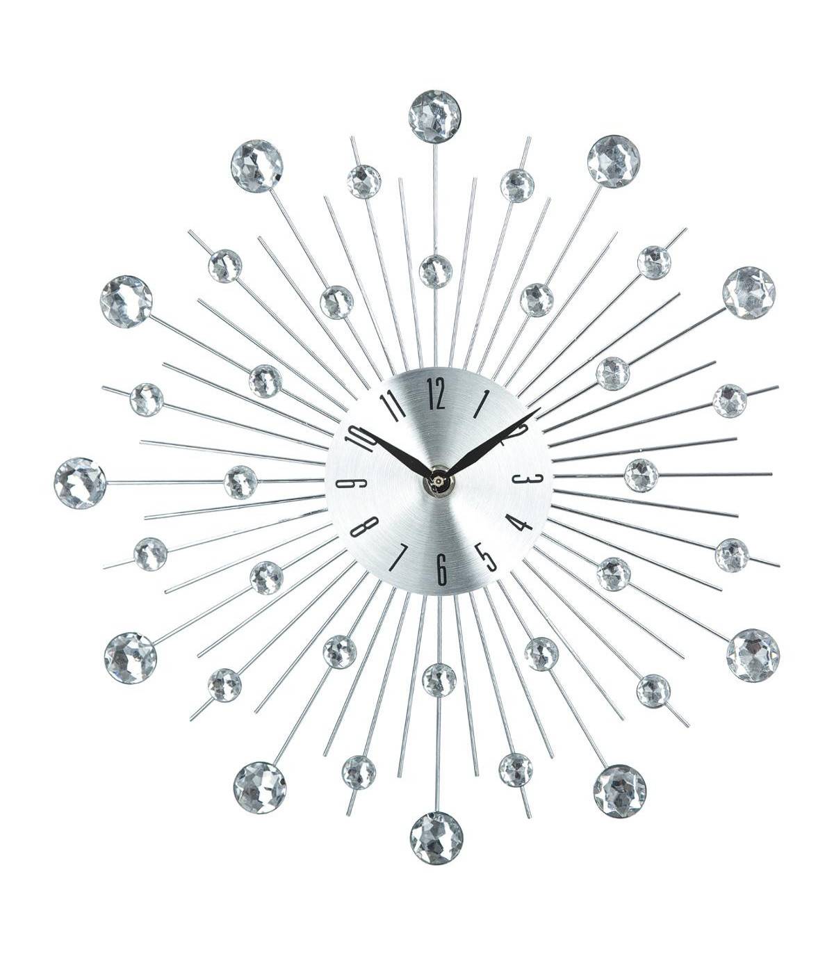 Pendule murale en métal et strass D 33 cm - Imagen 1