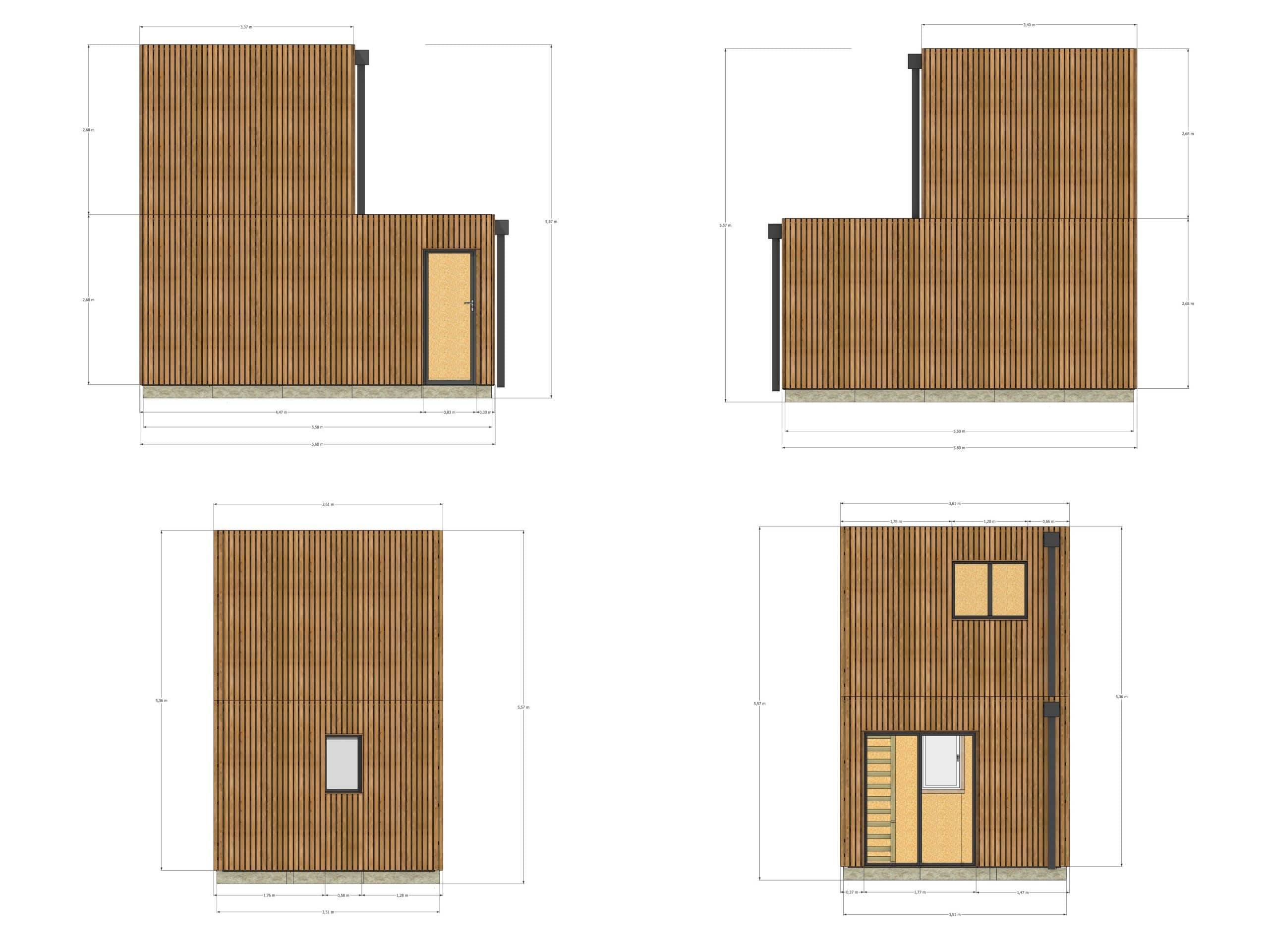 Studio de jardin bien isolé en bois 5,5 x 3,5 x 2,7 m / isolation RE2020 avec mezzanine et terrasse - Image 4