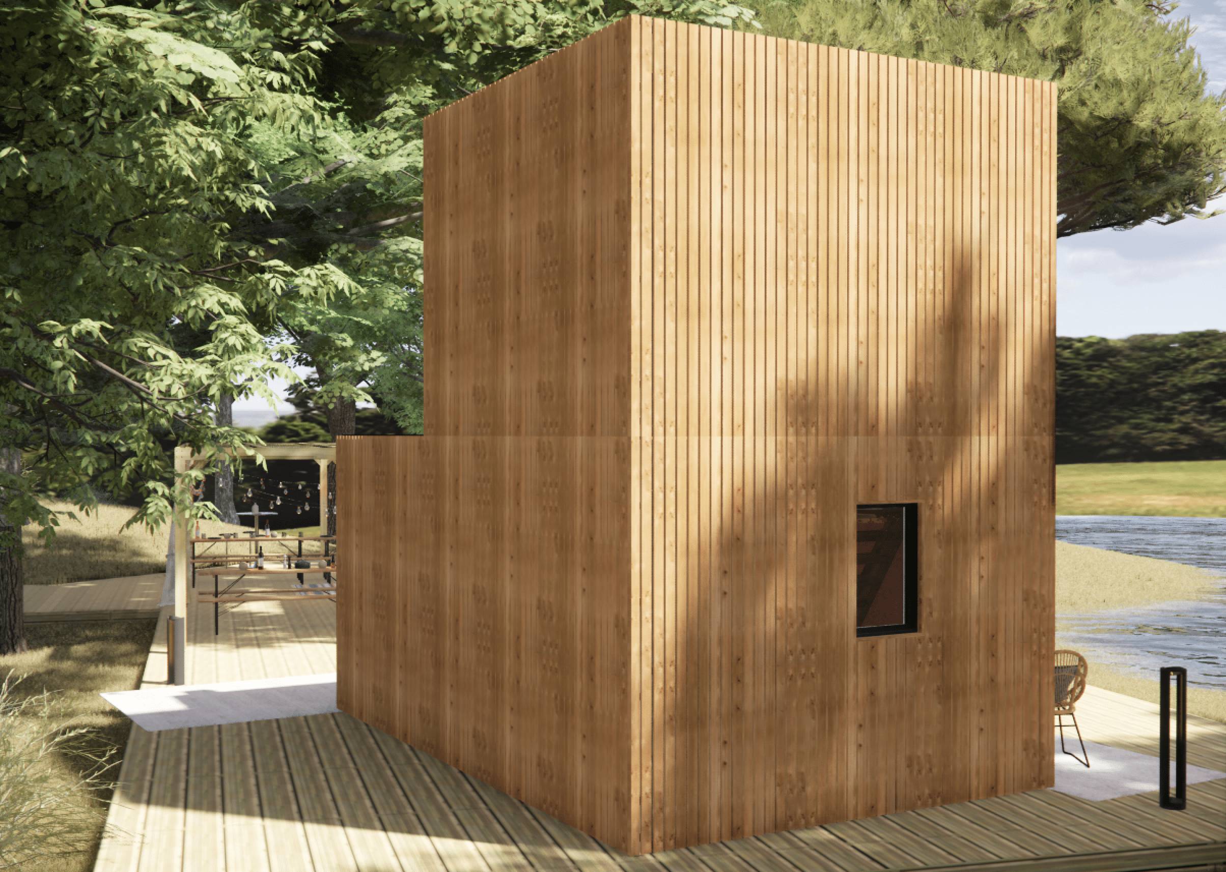 Studio de jardin bien isolé en bois 5,5 x 3,5 x 2,7 m / isolation RE2020 avec mezzanine et terrasse - Image 10