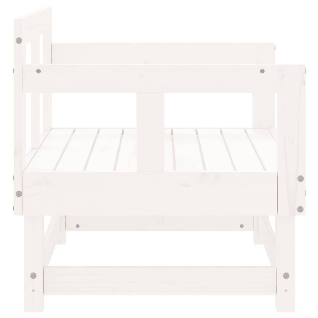 Lot de 2 Chaises de jardin - Chaises d'extérieur - Fauteuils de jardin blanc bois massif de pin-JU12677 - Image 5