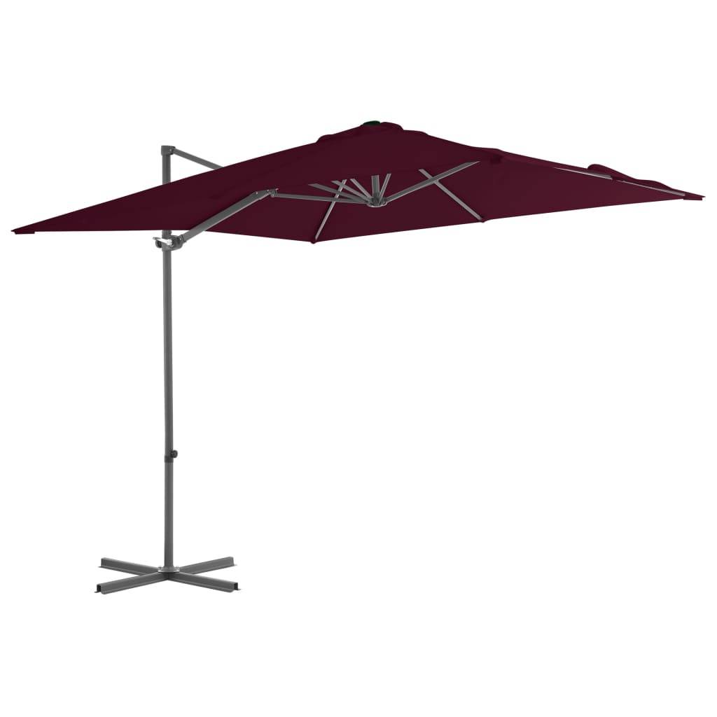 Helloshop26 - Parasol déporté avec mât en acier 250 x 250 cm rouge bordeaux - Imagen 1