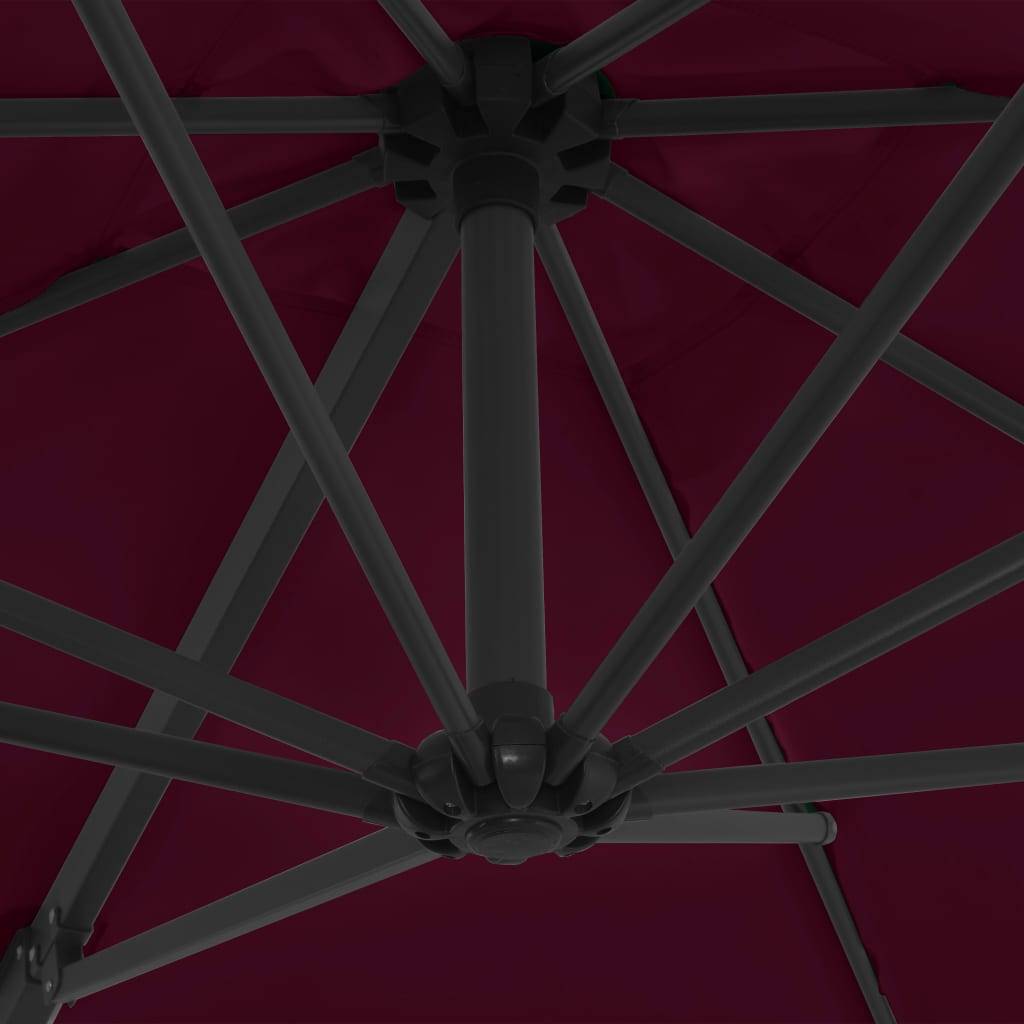 Helloshop26 - Parasol déporté avec mât en acier 250 x 250 cm rouge bordeaux - Imagen 6