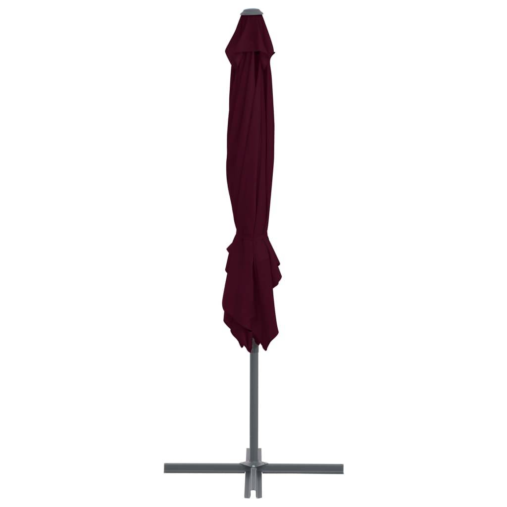 Helloshop26 - Parasol déporté avec mât en acier 250 x 250 cm rouge bordeaux - Imagen 4