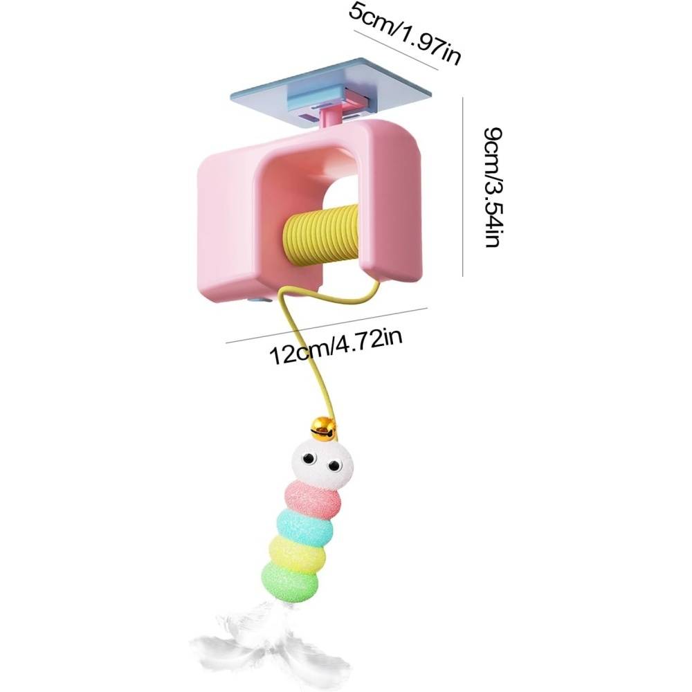 Jouet Pour Chats Et Chatons Suspendu à Porte avec Levage Électrique et Installation Facile Rose - Lytech - Image 5