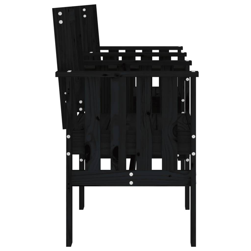 Maison Chic - Banc de jardin - Banc d'extérieur - Banquette avec table 2 places noir bois massif de pin-JU13922 - Imagen 4