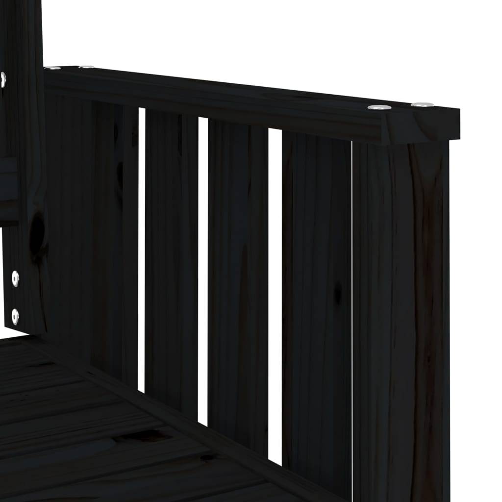 Maison Chic - Banc de jardin - Banc d'extérieur - Banquette avec table 2 places noir bois massif de pin-JU13922 - Imagen 6