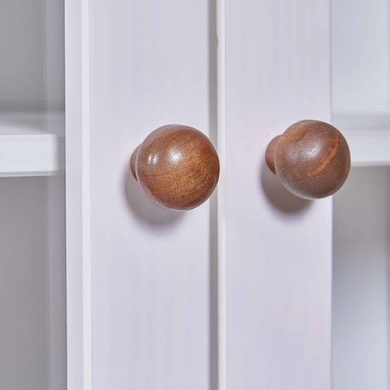 Vitrine 2 Portes 3 Tiroirs en MDF Laqué Blanc - SOCOA - Image 10