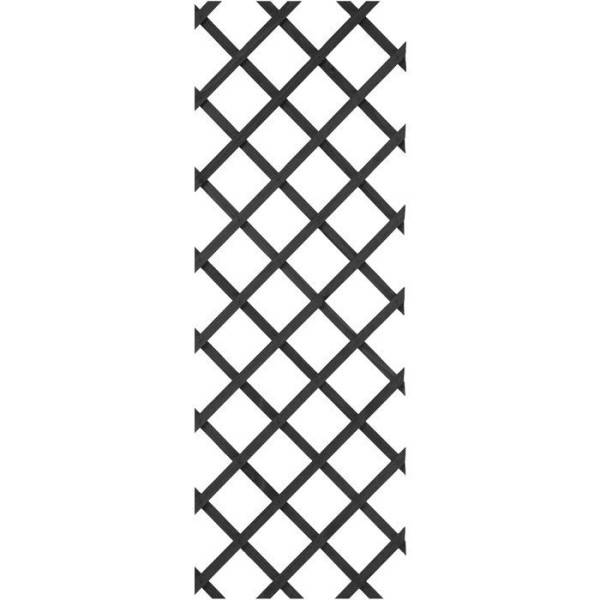 Treillis extensible - NATURE - Bois - 150 x 50 cm - Anthracite - Avec set de fixation - Image 1