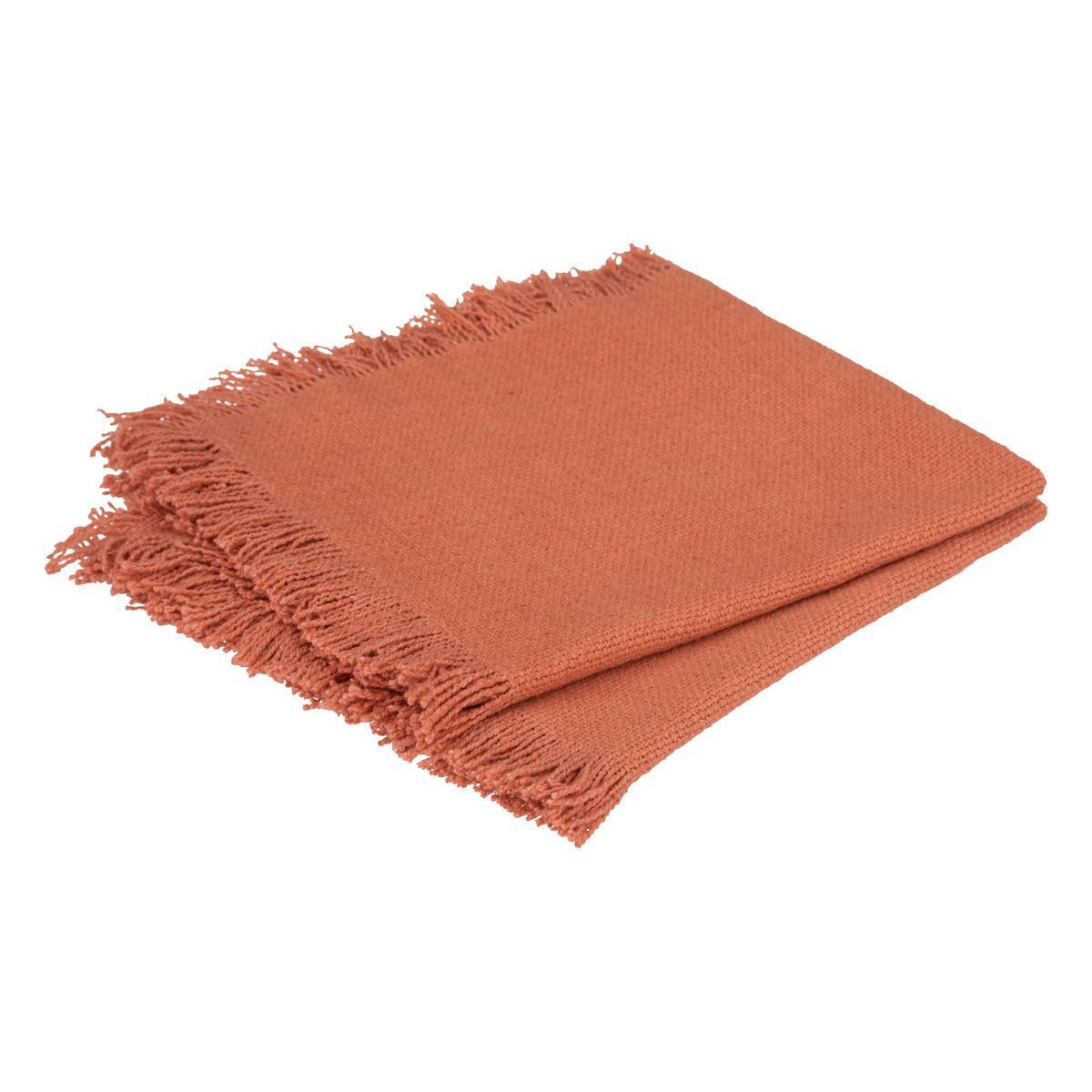 Atmosphera - Lot de 2 serviettes de table "Maha" rose terracotta 40x40cm - Atmosphera Créateur d'intérieur - Imagen 2