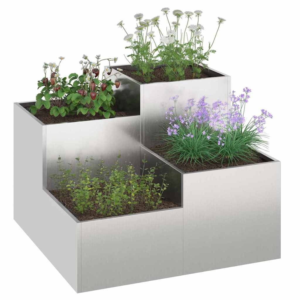 Maison Chic - Cache-pot, Pot De Fleurs Argent 80 x 80 x 60 cm Acier inoxydable g353