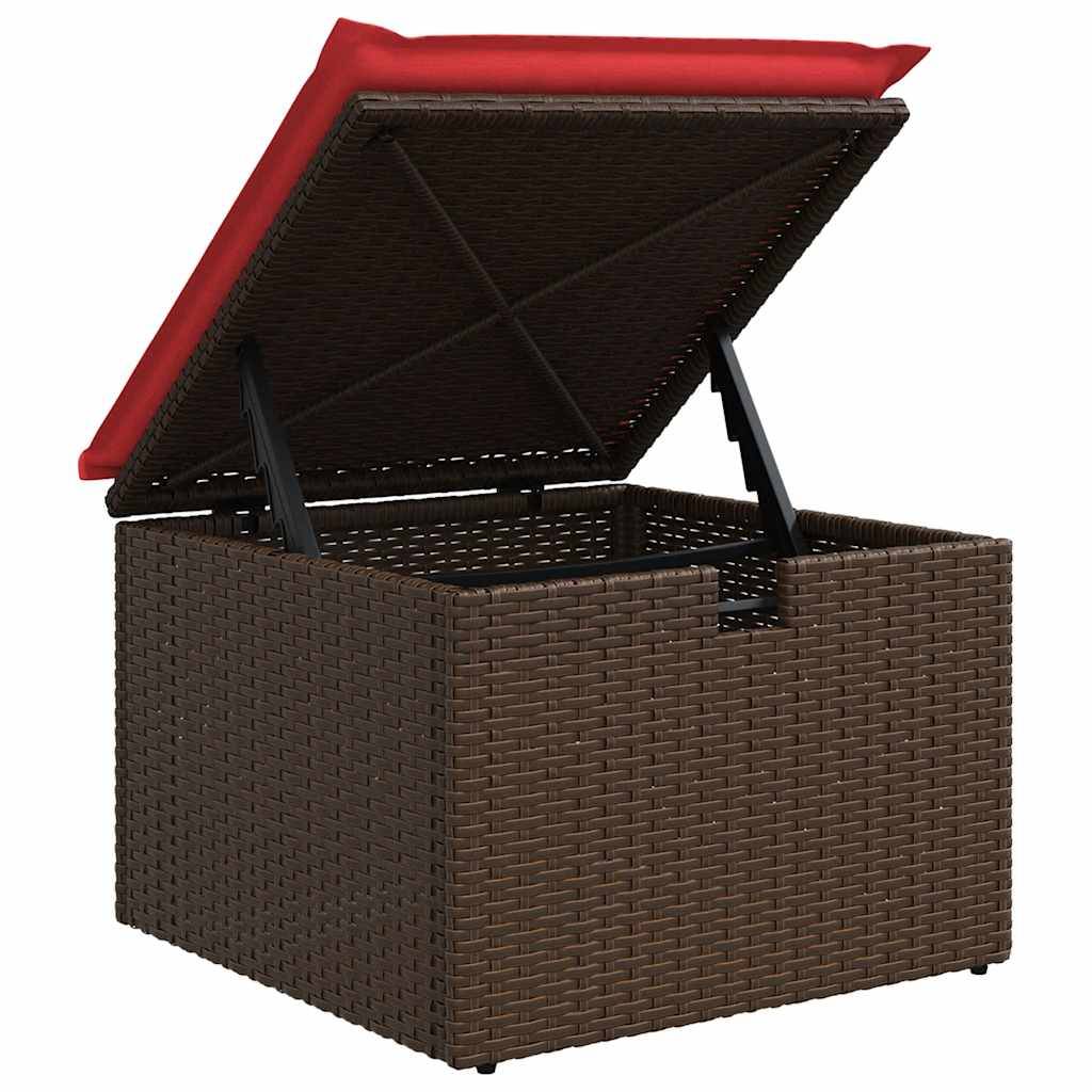 ComfortXL - Salon de jardin modulable 8 pcs résine tressée avec coussins bleus et rangement Marron – ComfortXL Outdoor Living - Image 9