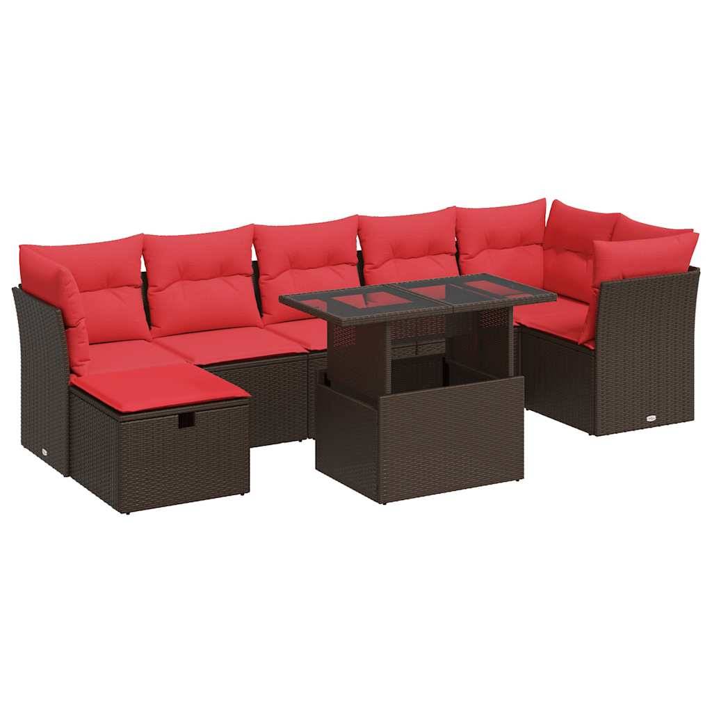 ComfortXL - Salon de jardin modulable 8 pcs résine tressée avec coussins bleus et rangement Marron – ComfortXL Outdoor Living - Image 2