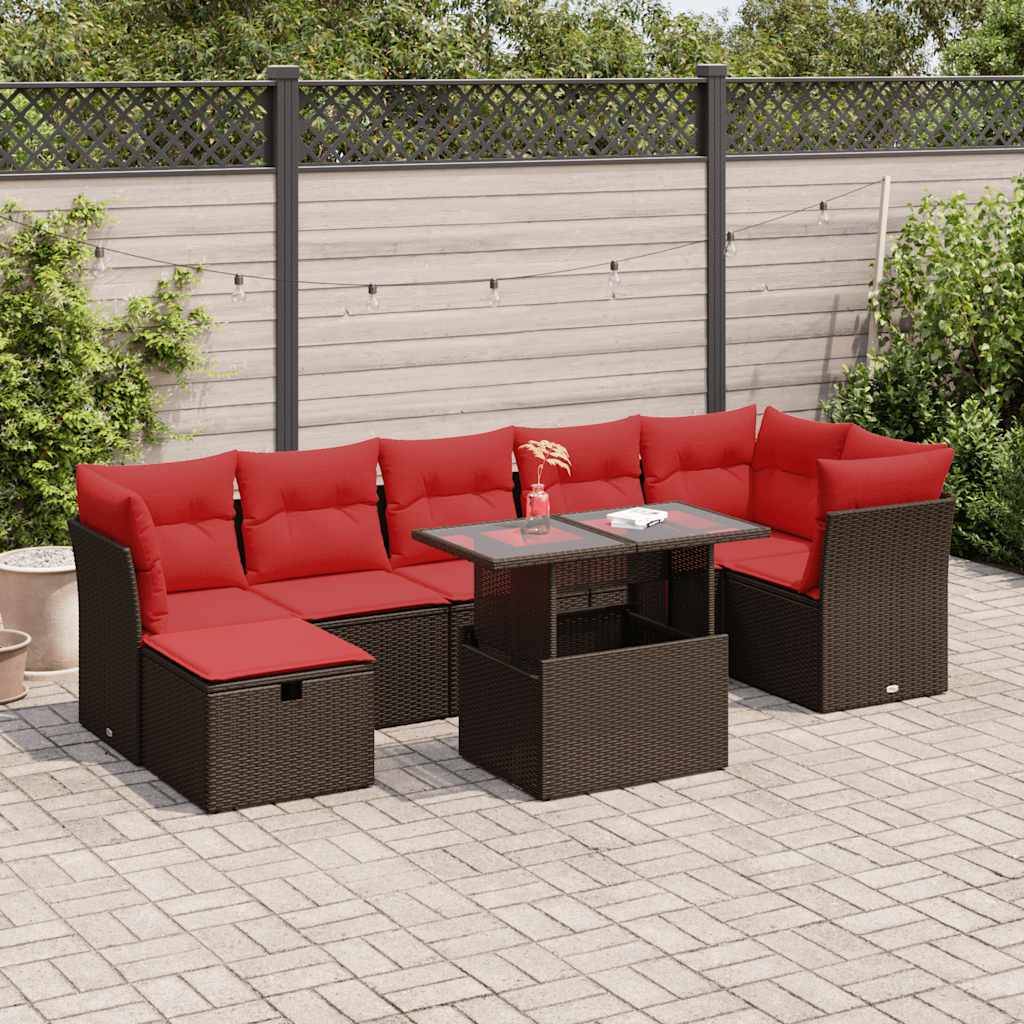 ComfortXL - Salon de jardin modulable 8 pcs résine tressée avec coussins bleus et rangement Marron – ComfortXL Outdoor Living - Image 1