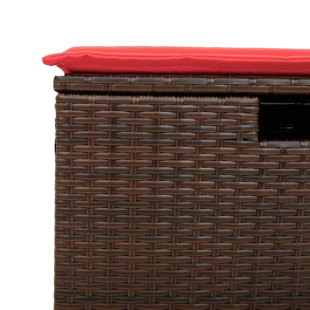 ComfortXL - Salon de jardin modulable 8 pcs résine tressée avec coussins bleus et rangement Marron – ComfortXL Outdoor Living - Image 5