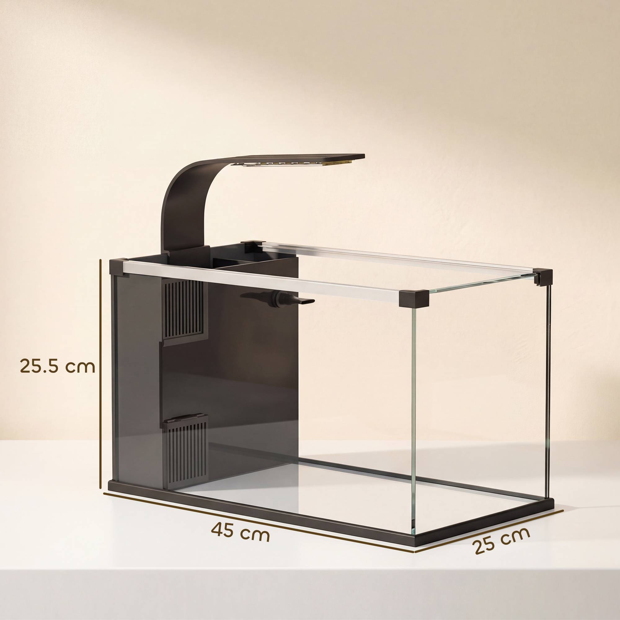 Sans Marque - Aquarium 43L en Verre Trempé avec Tapis de Protection Pour Poissons, Crevettes, Tortues, 50 x 30 x 30 cm, Transparent - Image 5