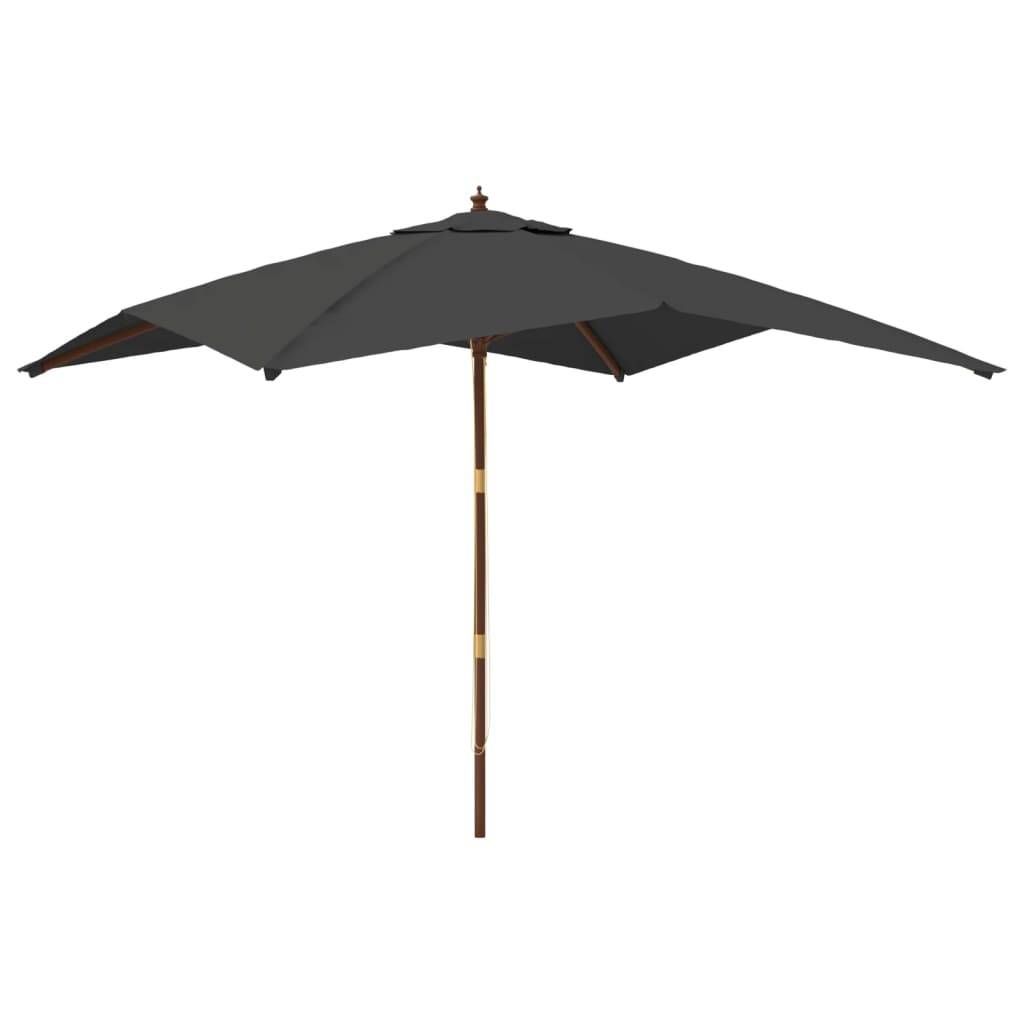 PANGIVO - Parasol de jardin bois anthracite 300 x 300 x 273 cm - PANGIVO - Image 2