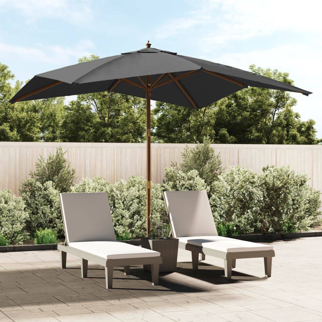 PANGIVO - Parasol de jardin bois anthracite 300 x 300 x 273 cm - PANGIVO - Image 1