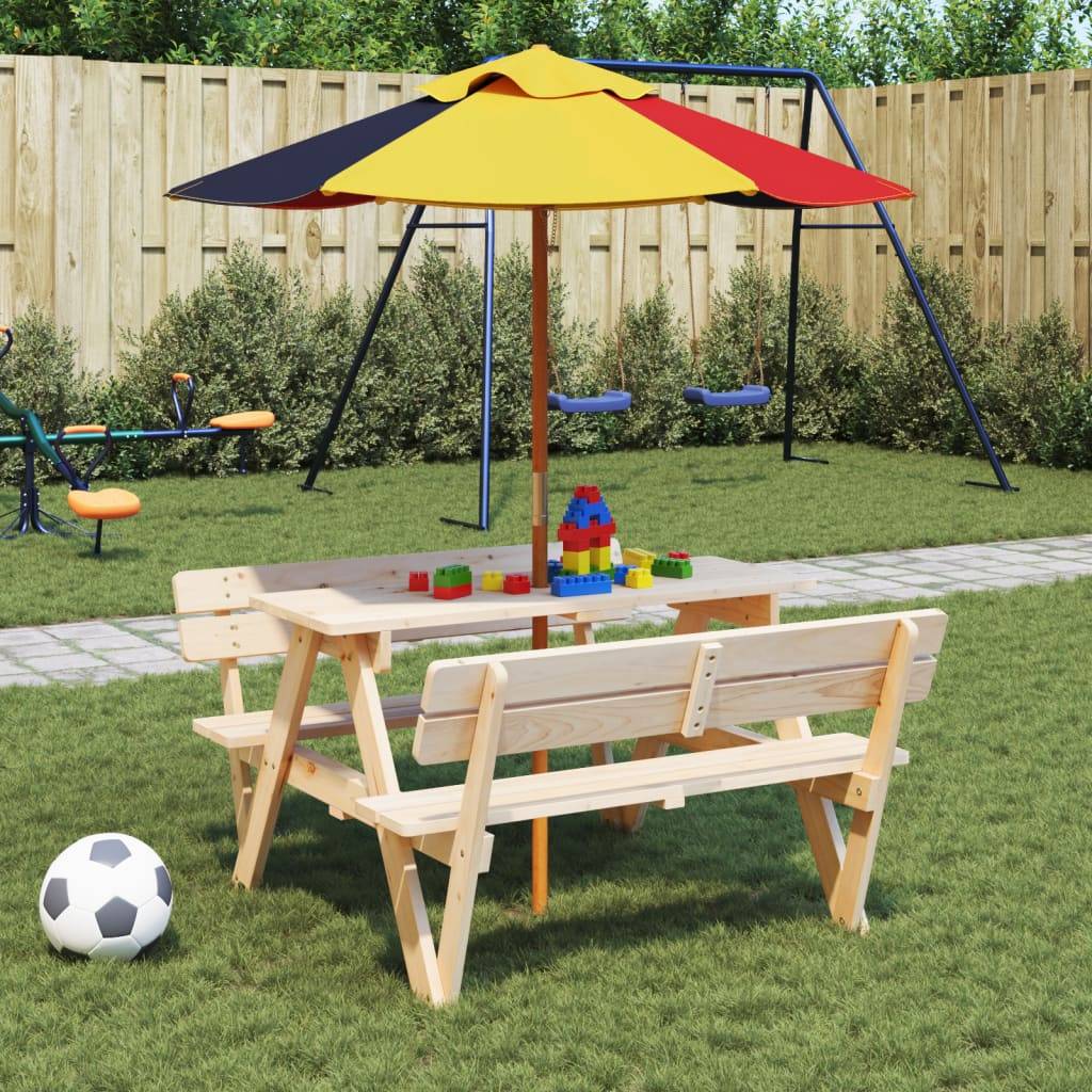 Parasol de jardin bois multicolore 120 x 120 x 140 cm - PANGIVO