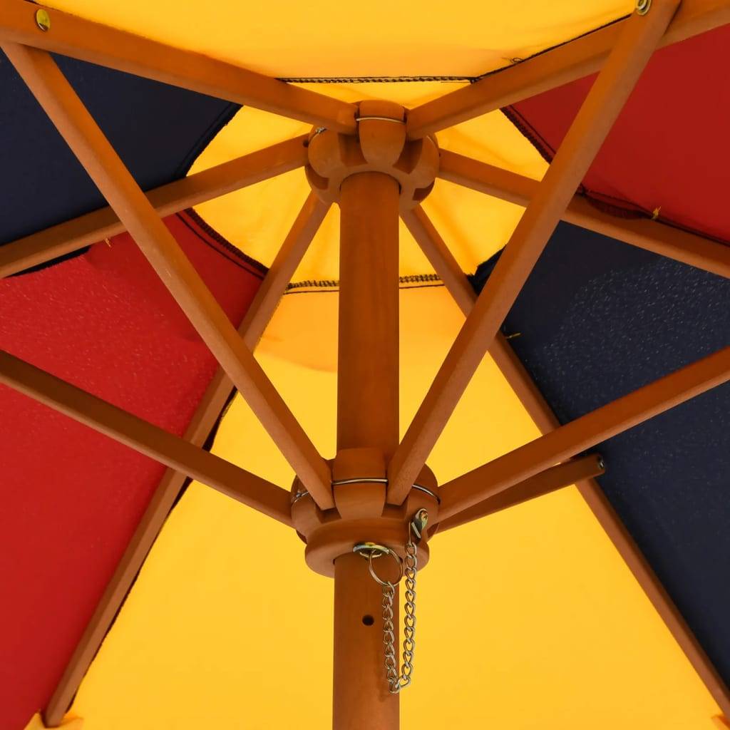 Parasol de jardin bois multicolore 120 x 120 x 140 cm - PANGIVO - Image 7