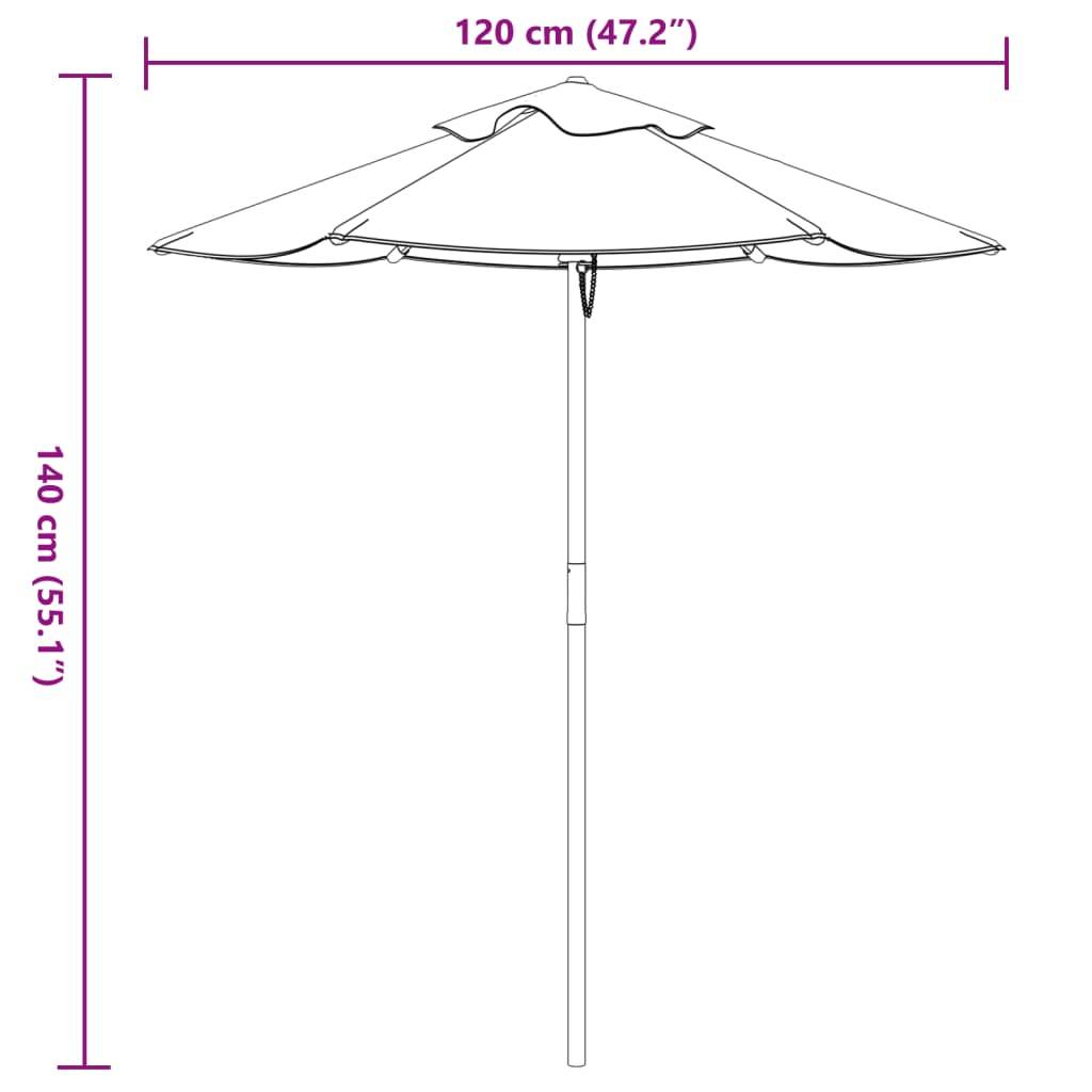 Parasol de jardin bois multicolore 120 x 120 x 140 cm - PANGIVO - Image 8