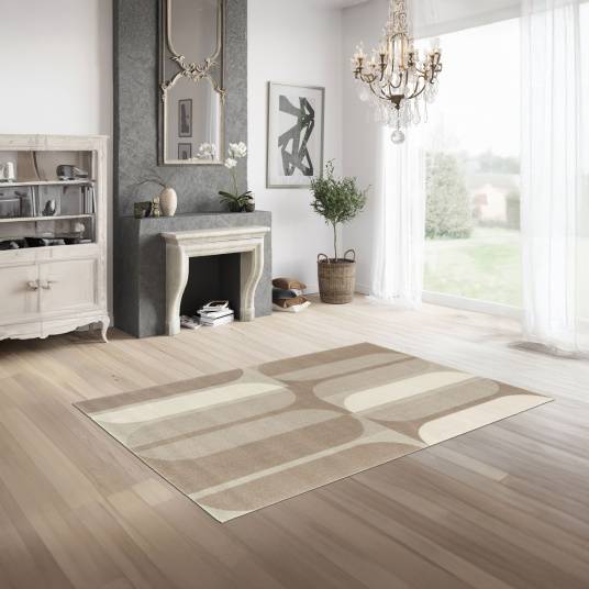 Decoweb - Tapis intérieur géométrique - Milano Vintage - Marron et beige - 120 x 170 cm - Decoweb - Imagen 2
