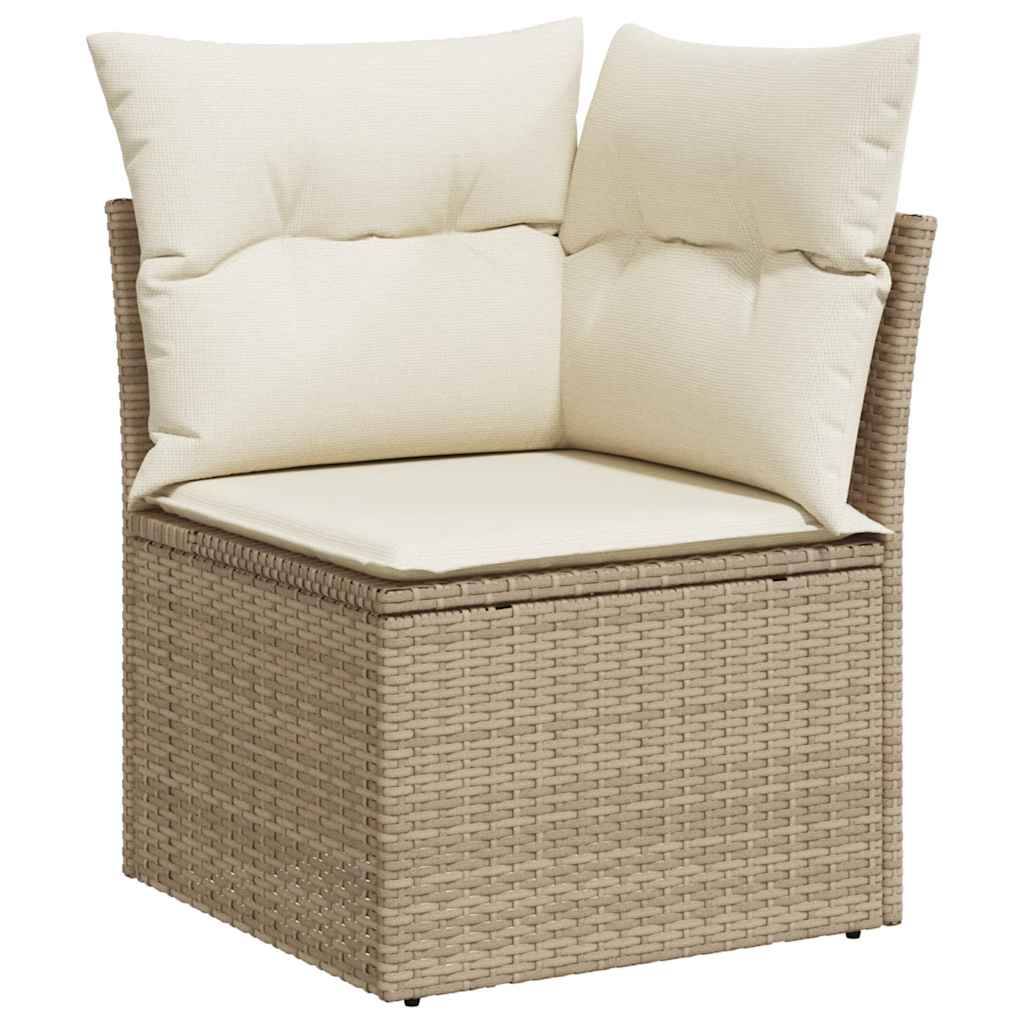Salon de jardin 8 éléments polyrotin beige avec table ajustable et coffres de rangement intégrés – ComfortXL Outdoor Living - Image 7