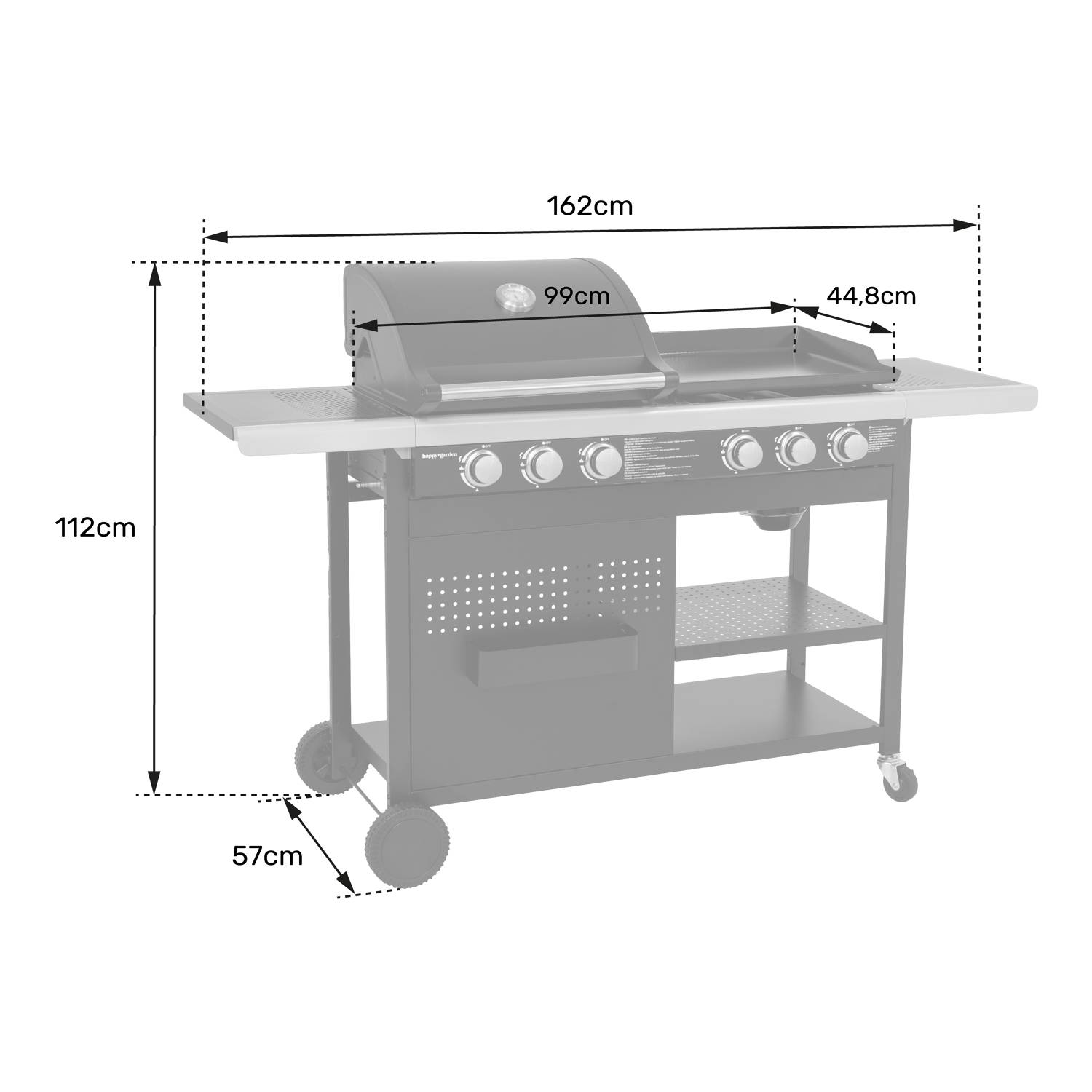 Happy Garden - Barbecue duo au gaz VESUVIO - 3 brûleurs + plancha 3 brûleurs - HAPPY GARDEN - Imagen 8
