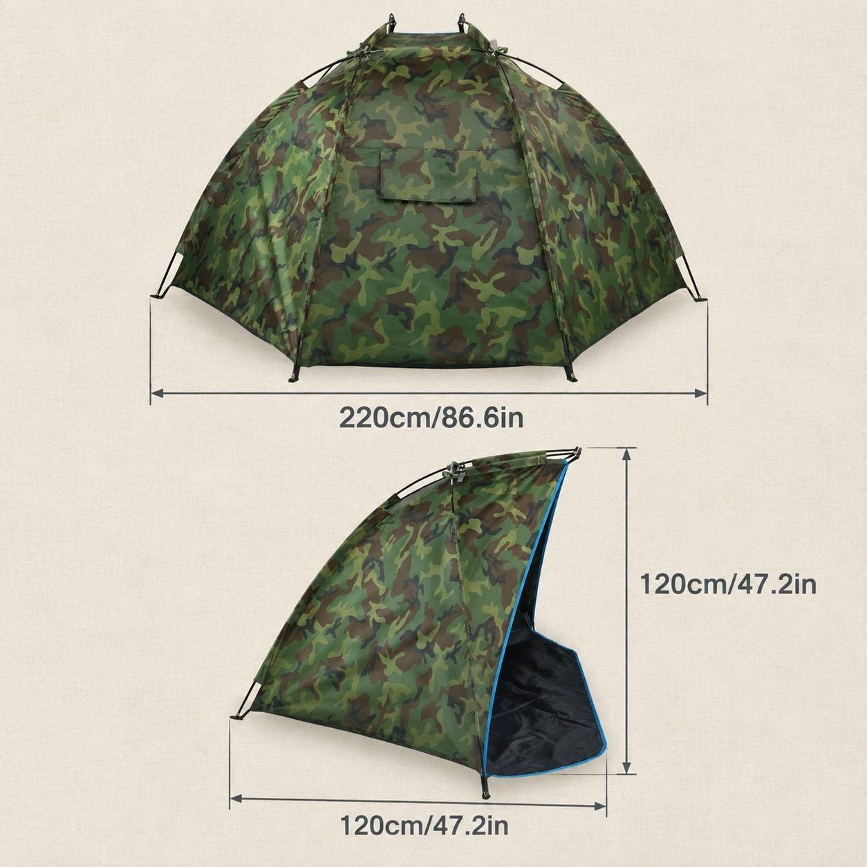 Tente de Pêche Portable Extérieur Anti UV Imperméable Camping Deux Personnes - Image 3