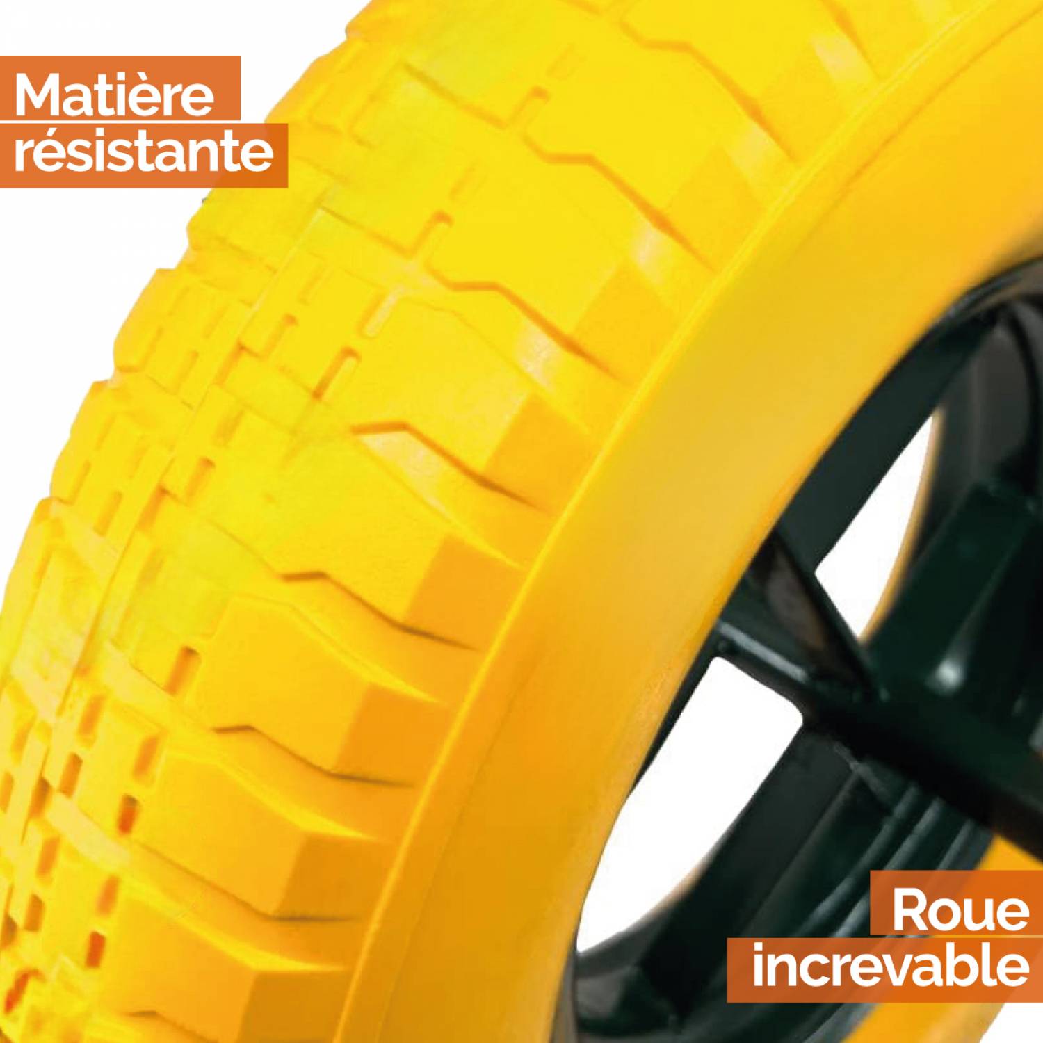 Linxor - Roue increvable pour brouette 38 x 9 cm - Axe 20 mm - Linxor - Imagen 3