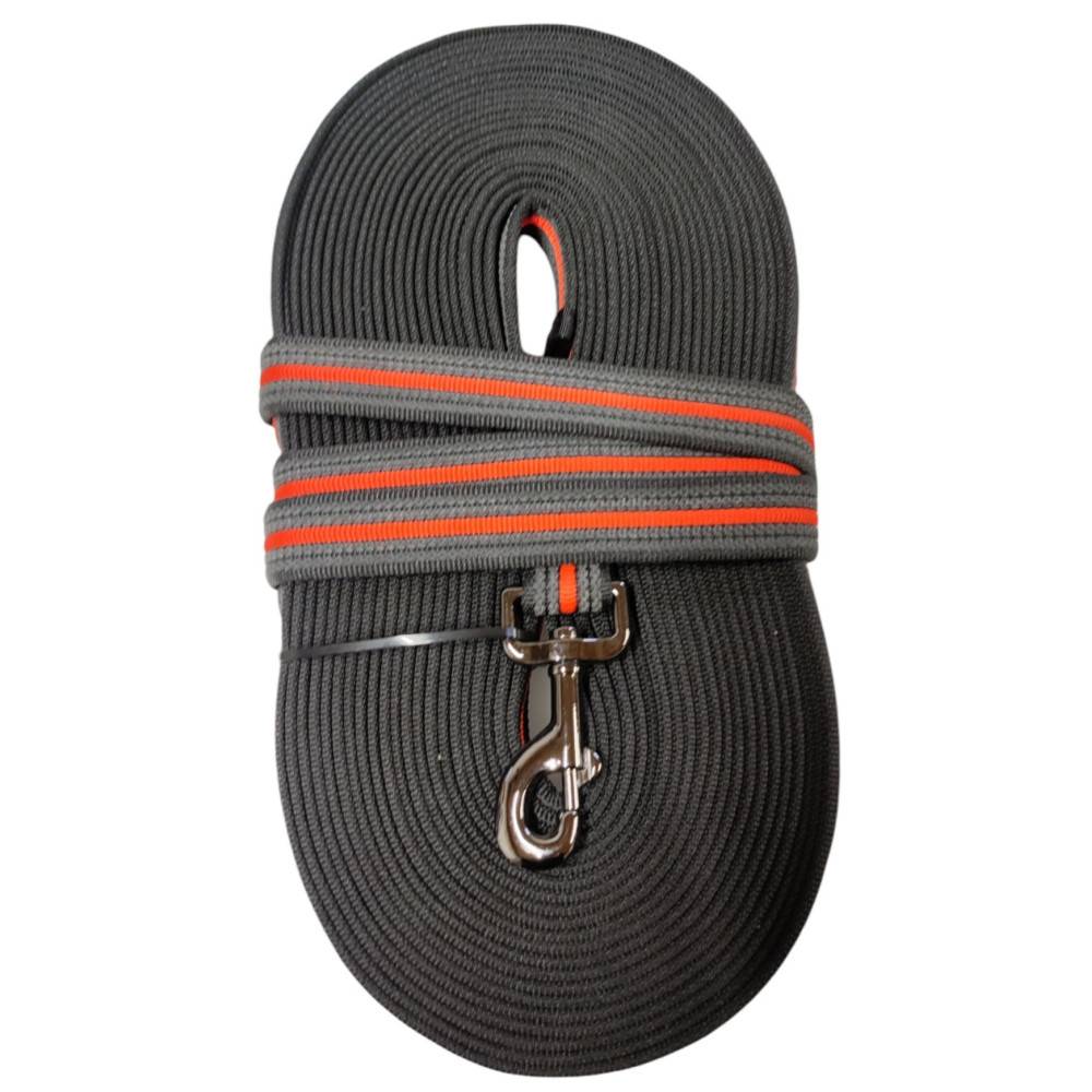 Laisse d'entraînement en nylon. 15 mètres x 25 mm  orange. pour chien. - Imagen 1