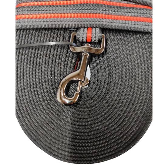 Laisse d'entraînement en nylon. 15 mètres x 25 mm orange. pour chien. - Image 2