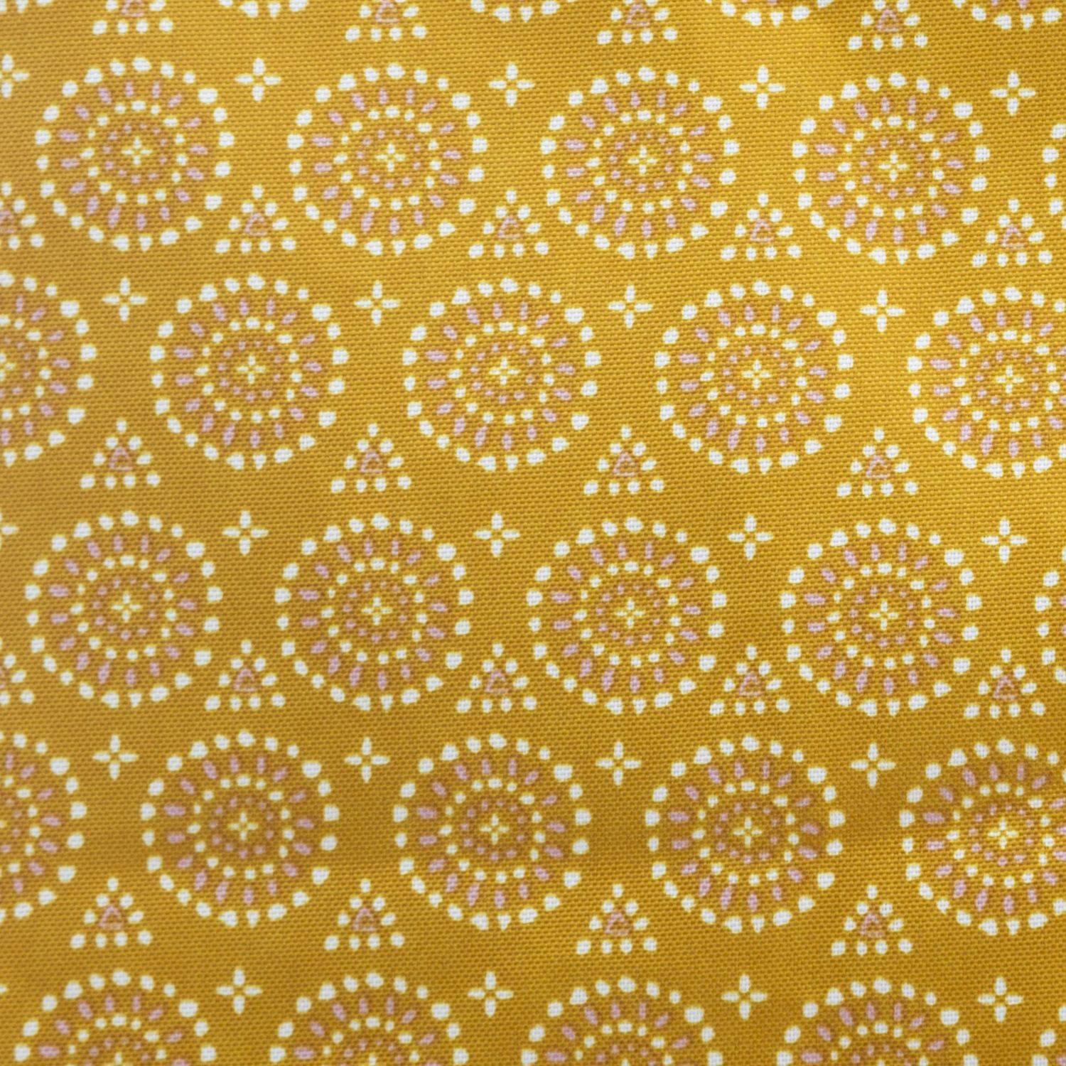 Nappe ronde anti-taches Jaune Ocre imprimé Ethnique D 180 cm - Imagen 4
