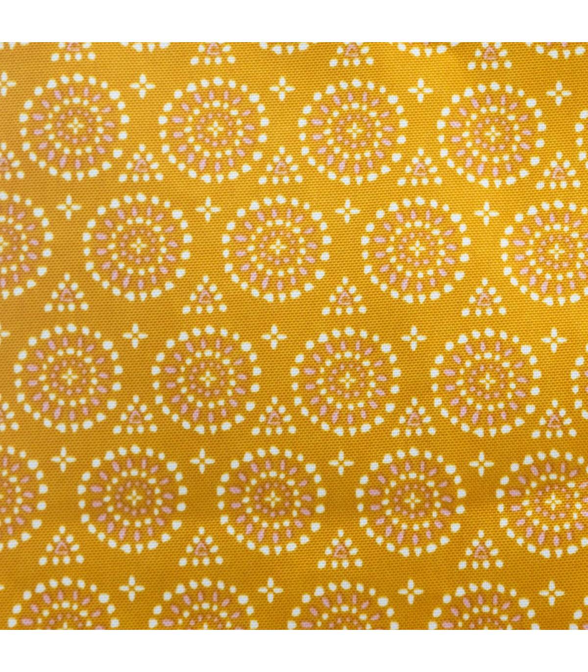 Nappe ronde anti-taches Jaune Ocre imprimé Ethnique D 180 cm - Imagen 2