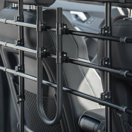 Barrière sécurité chien voiture, grille acier universelle coffre, L/H réglables 87-135x85-120cm, noire - Image 8