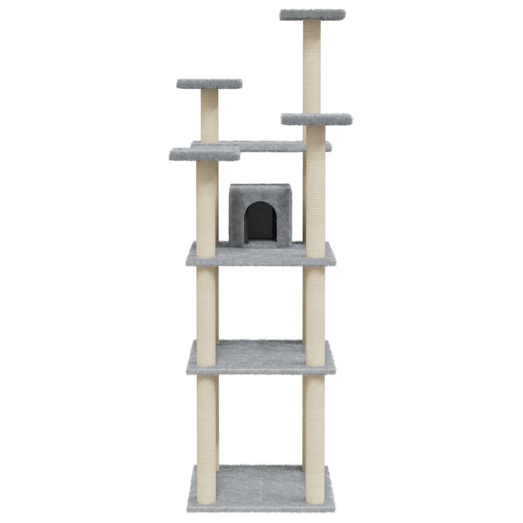 Vidaxl - Arbre à chat avec griffoirs en sisal Gris clair 171 cm vidaXL 171486 - Imagen 5